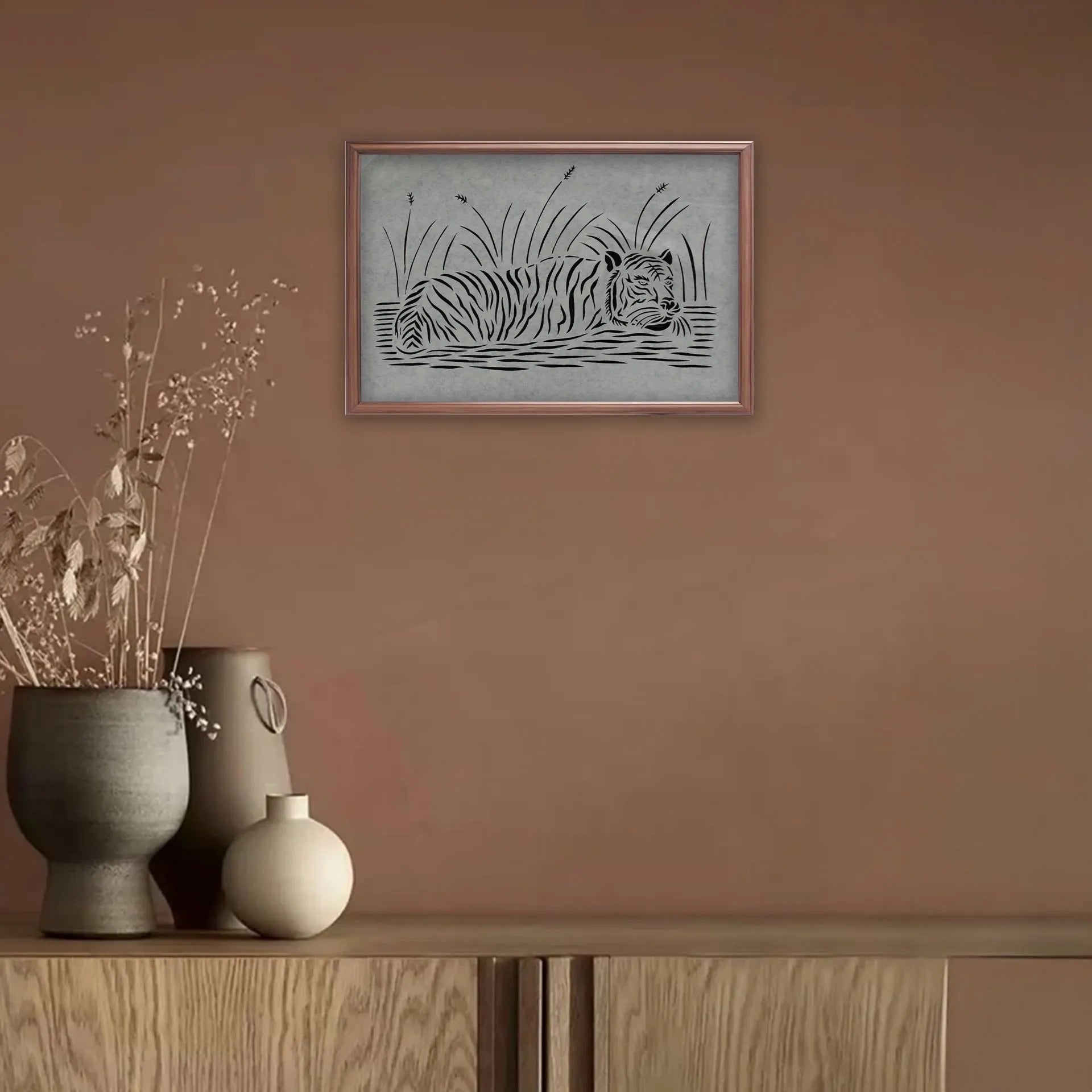 Sanjhi Art - Tiger in the water