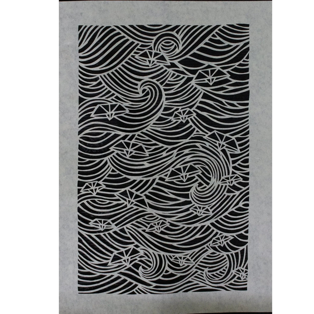 Sanjhi Art - Boats in the waves