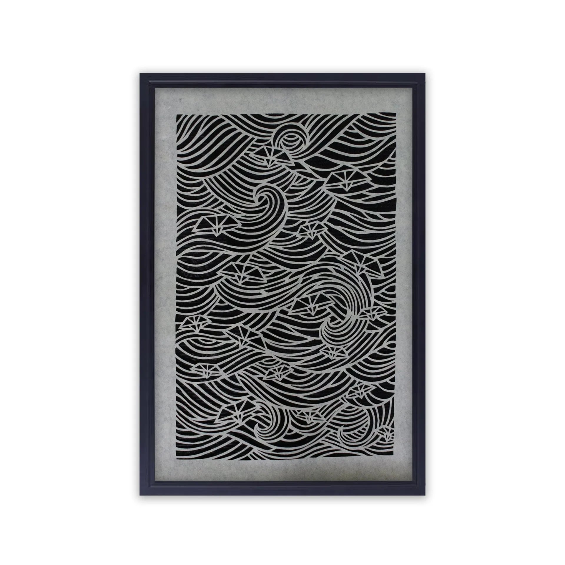 Sanjhi Art - Boats in the waves