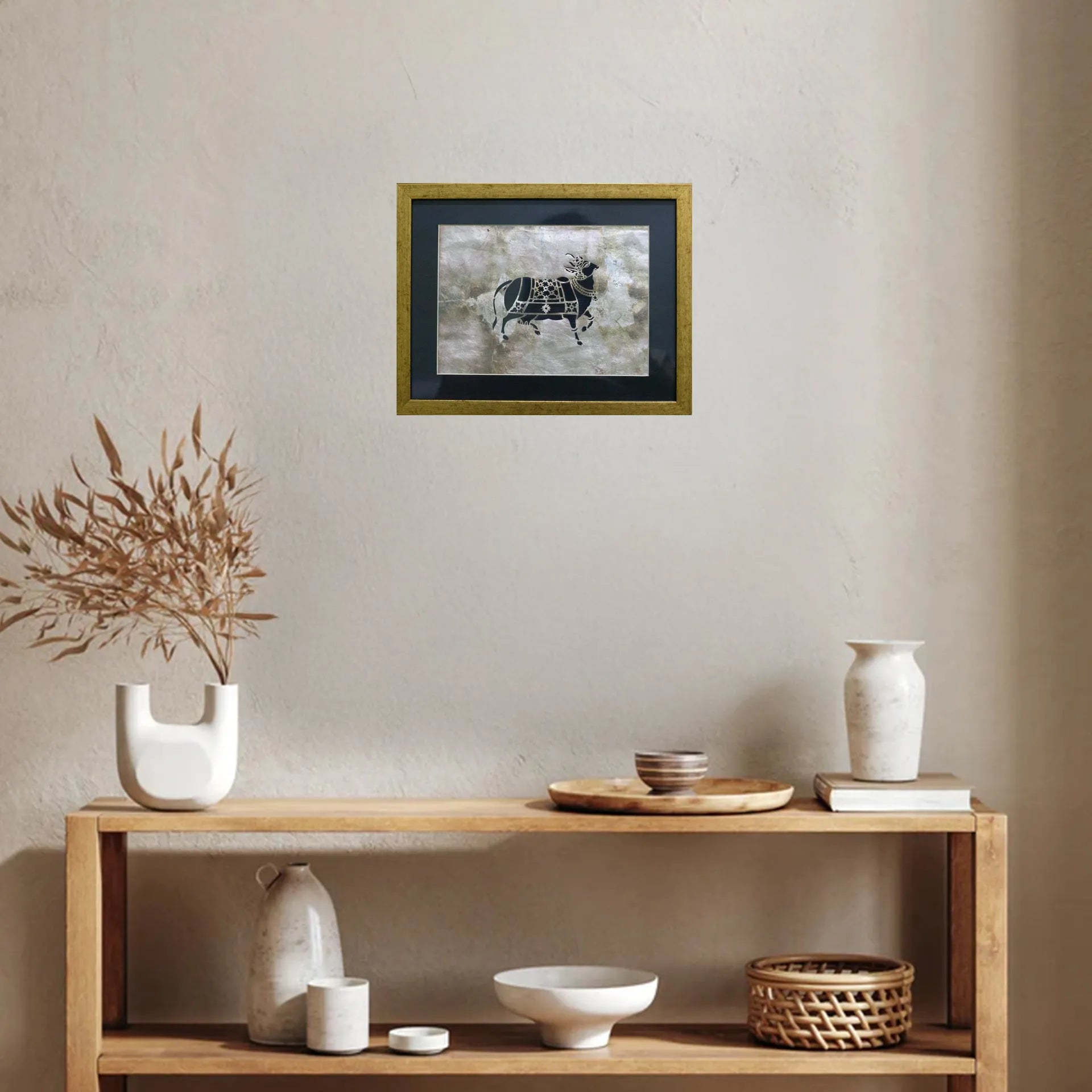 Sanjhi Art - The Silver Cow