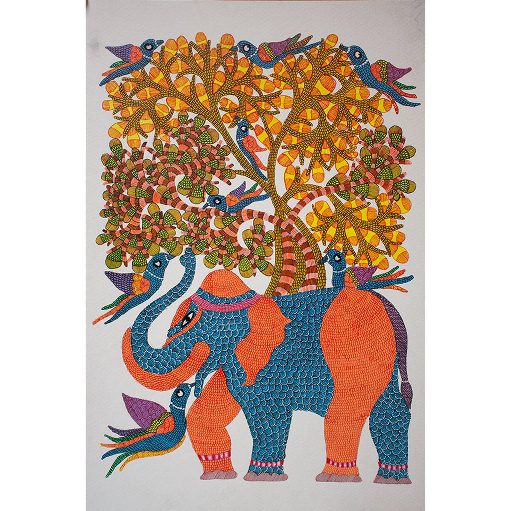 Gond - The Blue Orange Elephant