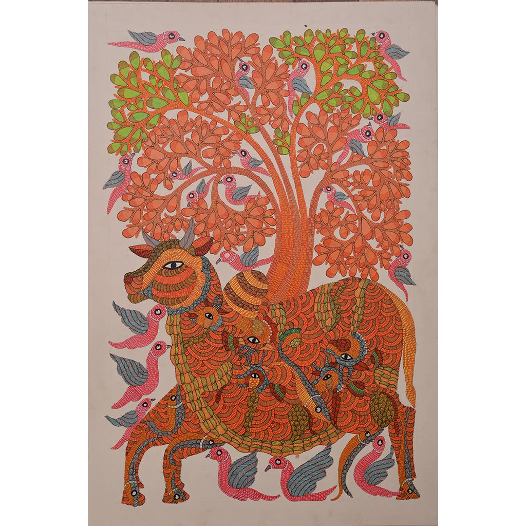 Gond - Tree of Life and the Cow