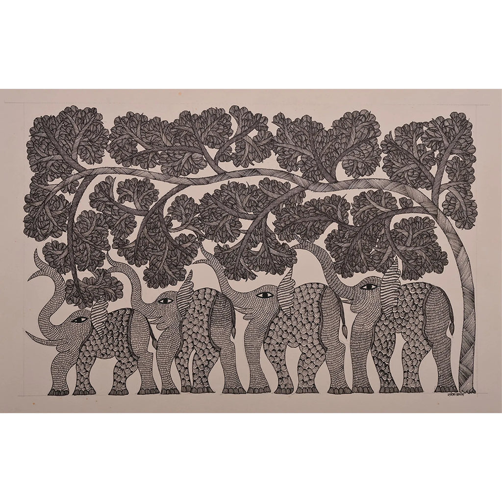 Gond - Elephants Under the Tree of Life
