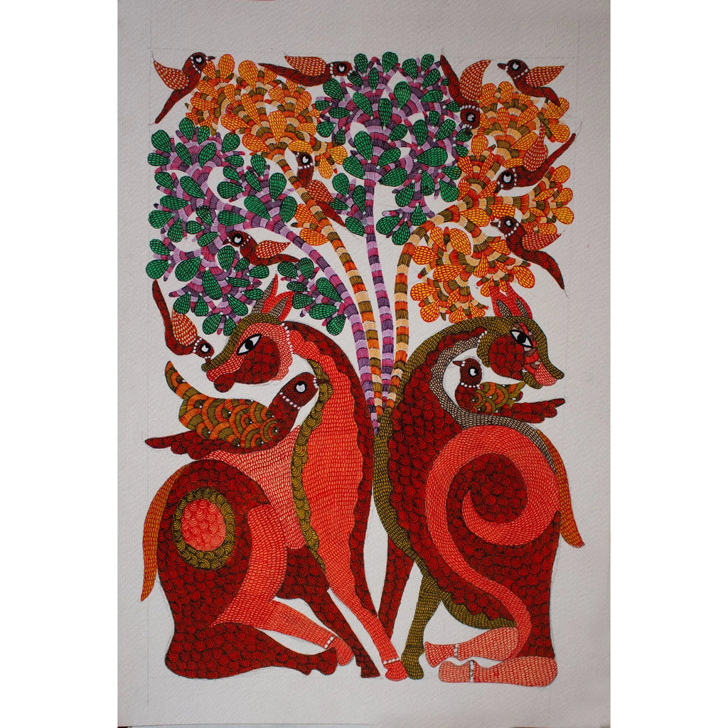 Gond - The Playing Birds and Deers