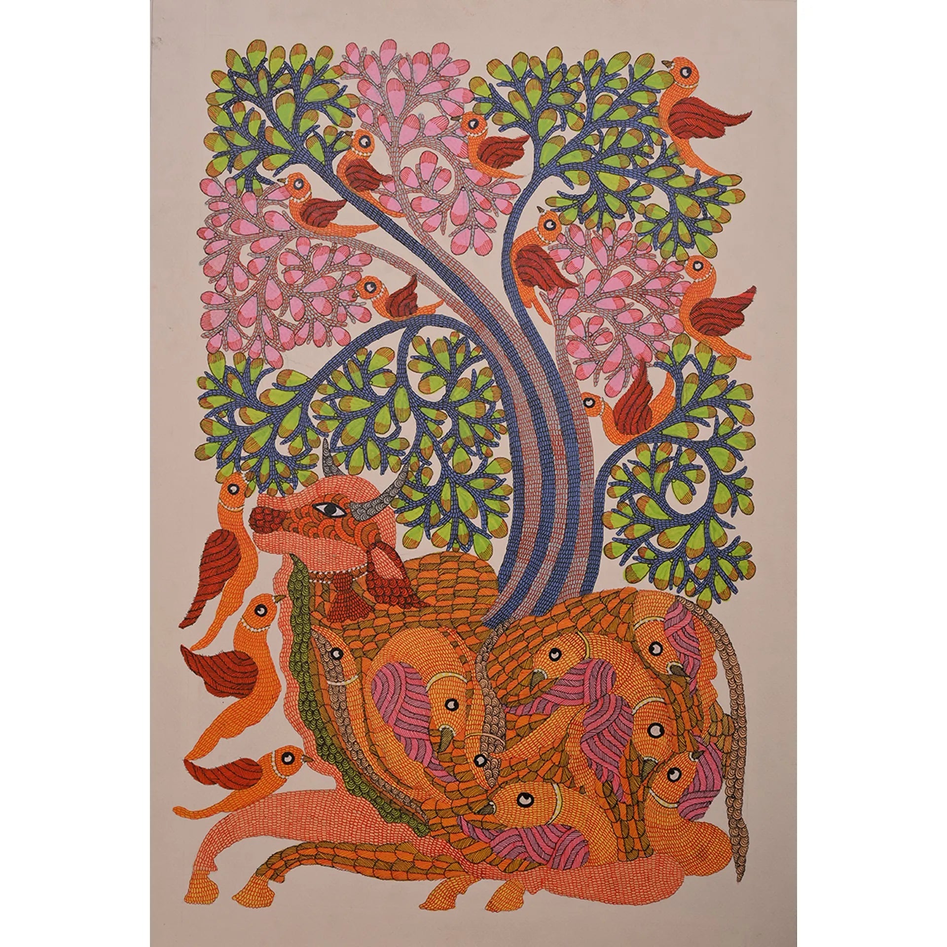 Gond - Cow Under Tree of Life