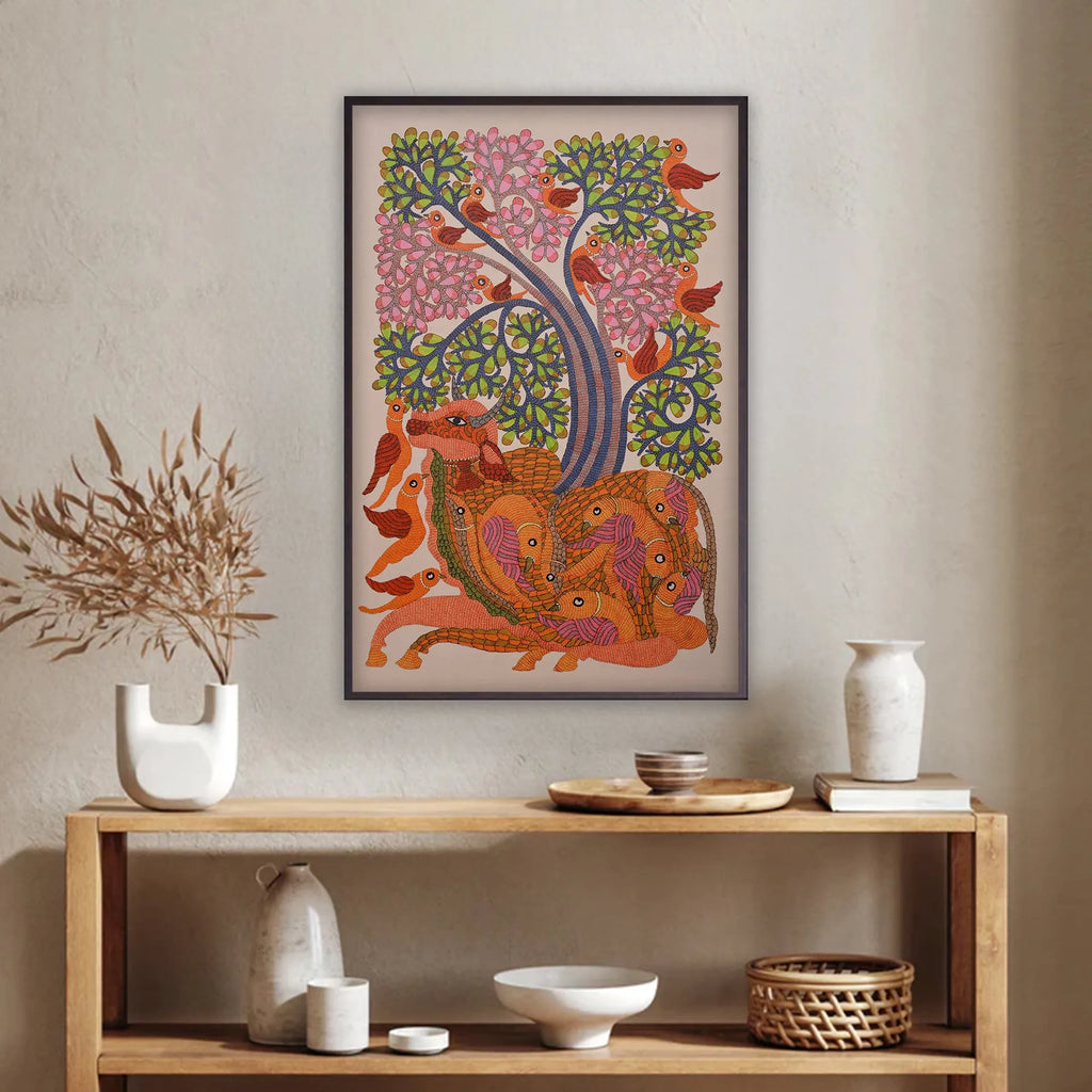 Gond - Cow Under Tree of Life