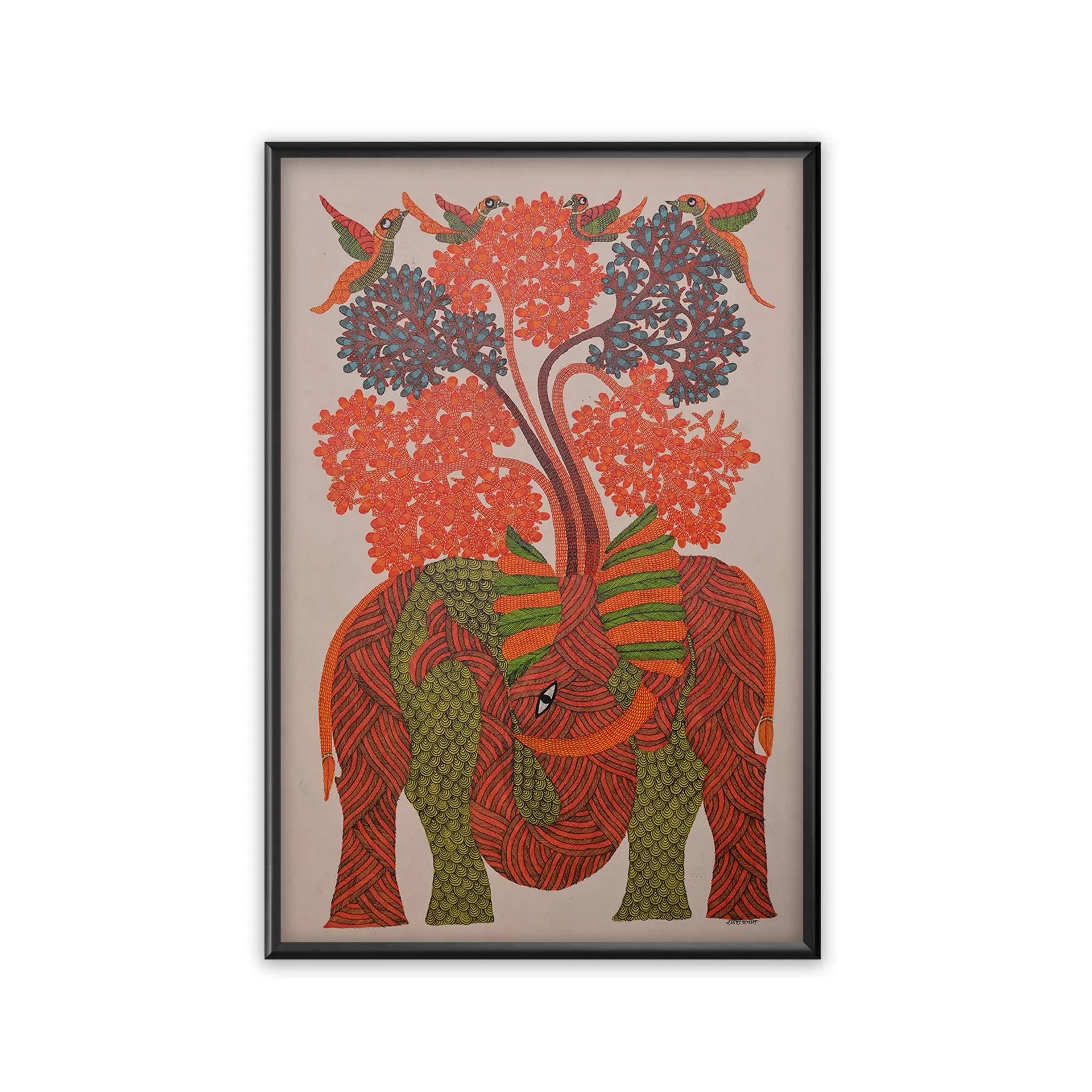 Gond - Elephant Under Tree of Life