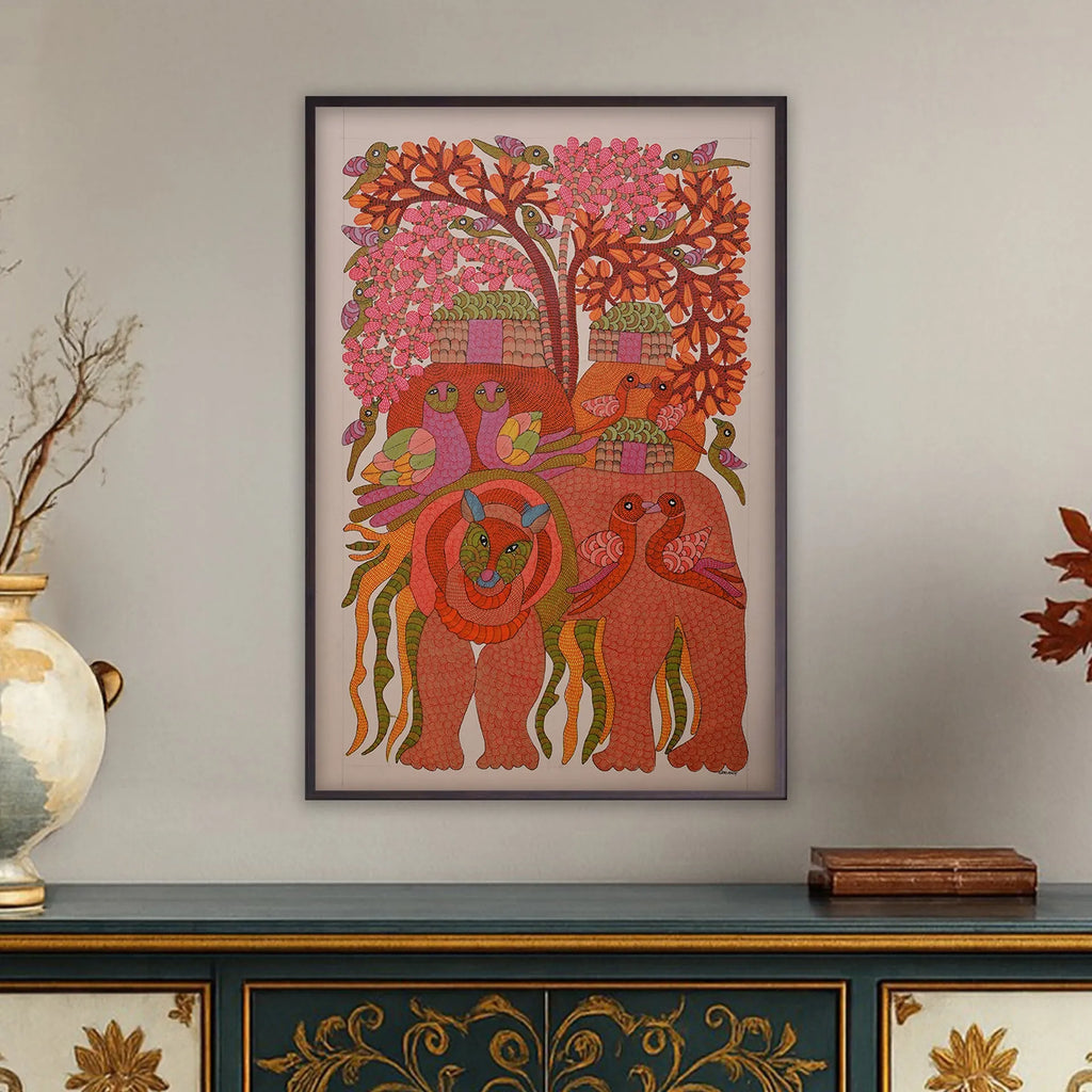Gond - Tiger Near the Village