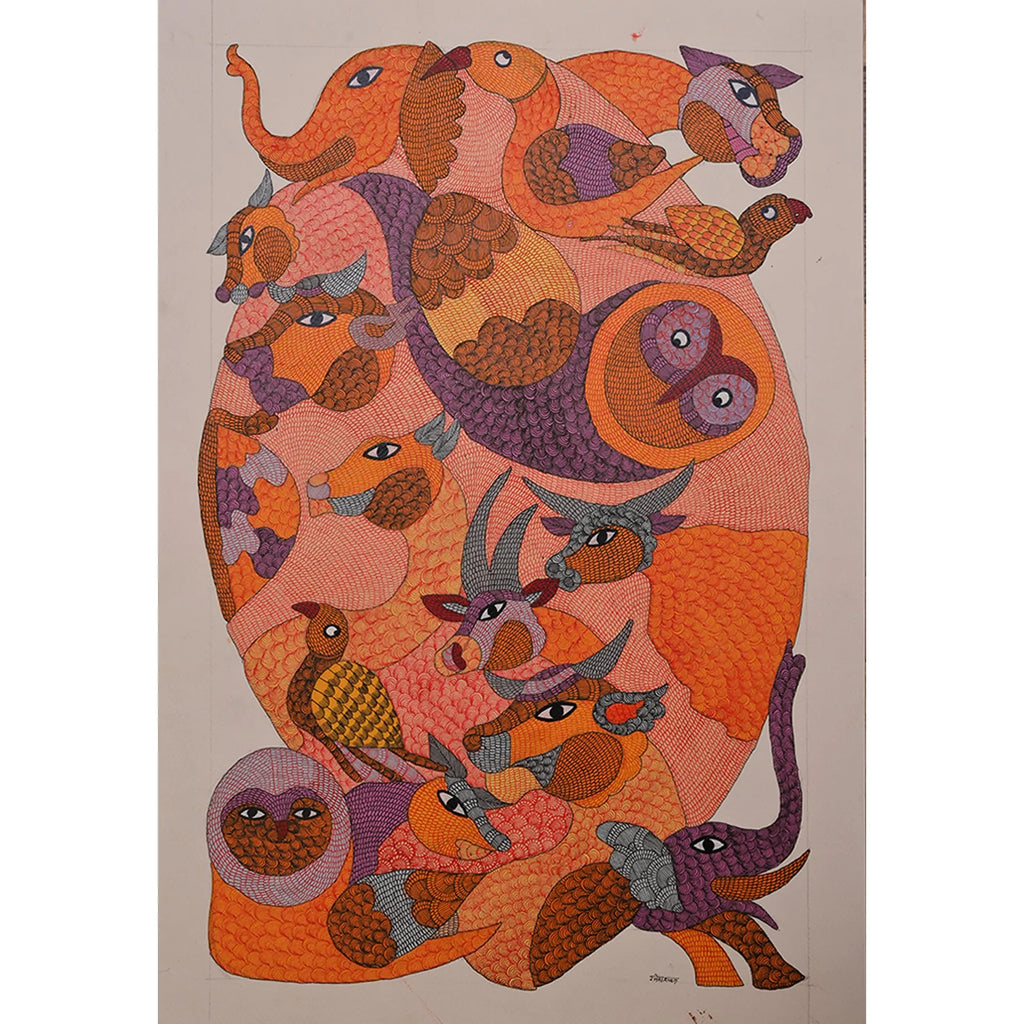 Gond - Elephant and Others