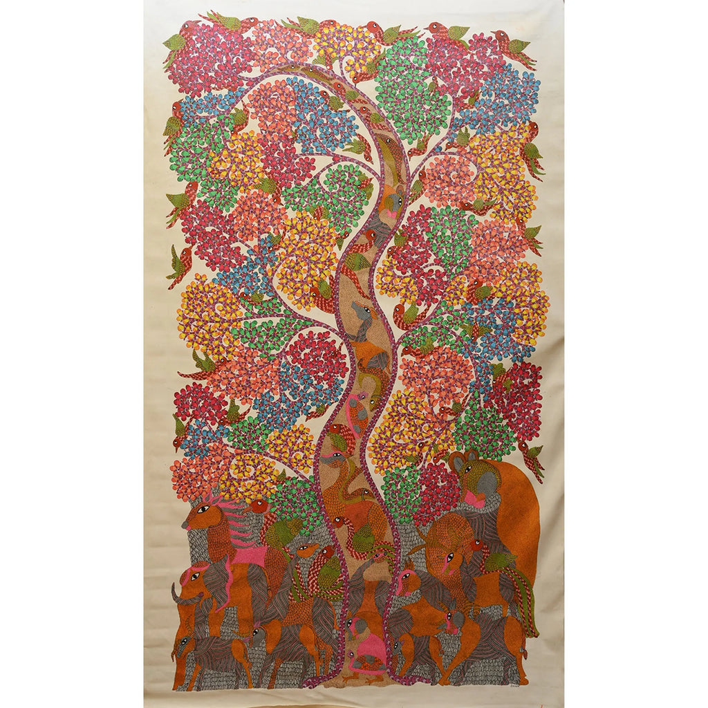 Gond - Village Surrounding the Banyan Tree