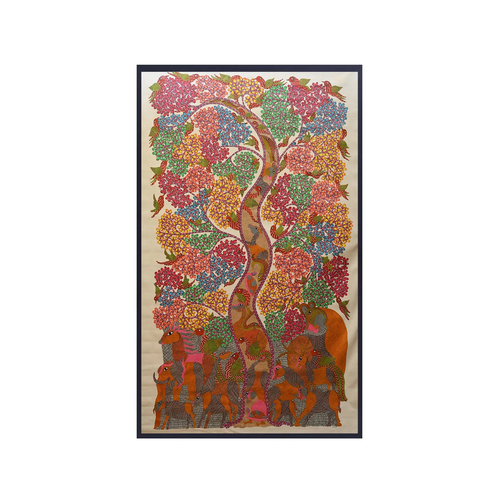Gond - Village Surrounding the Banyan Tree