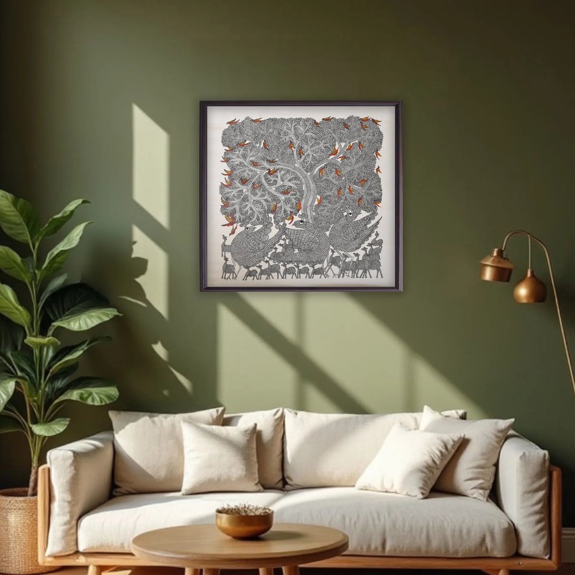 Gond - Tree of Life with Peacocks