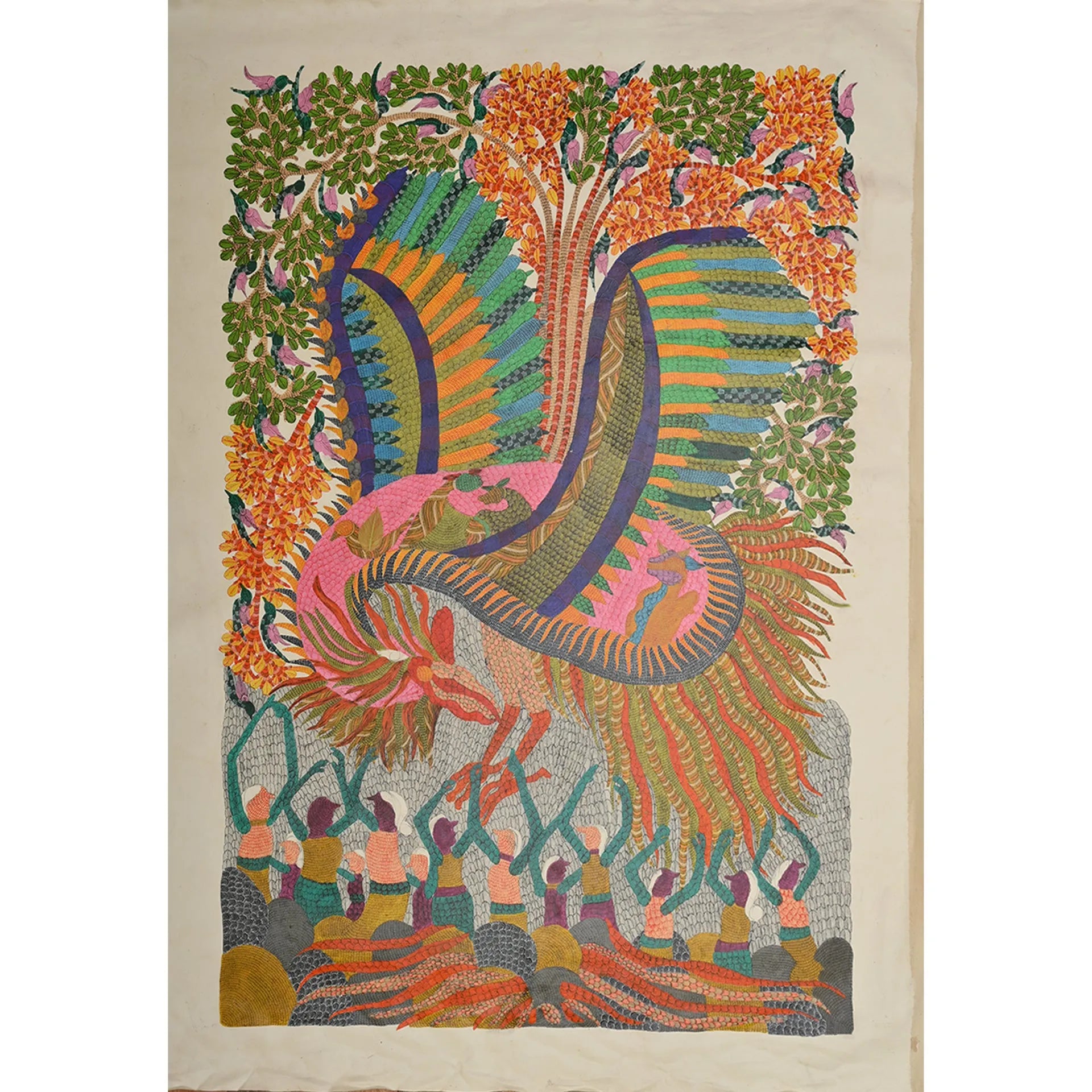 Gond - Peacock – The Queen of Colors and Villagers