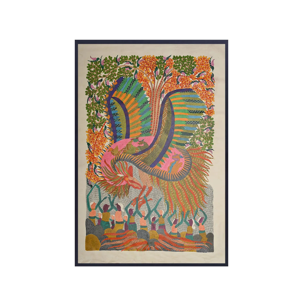 Gond - Peacock – The Queen of Colors and Villagers
