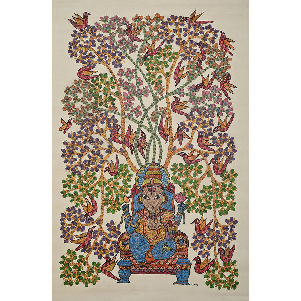 Gond - Ganesha Under Tree of Life