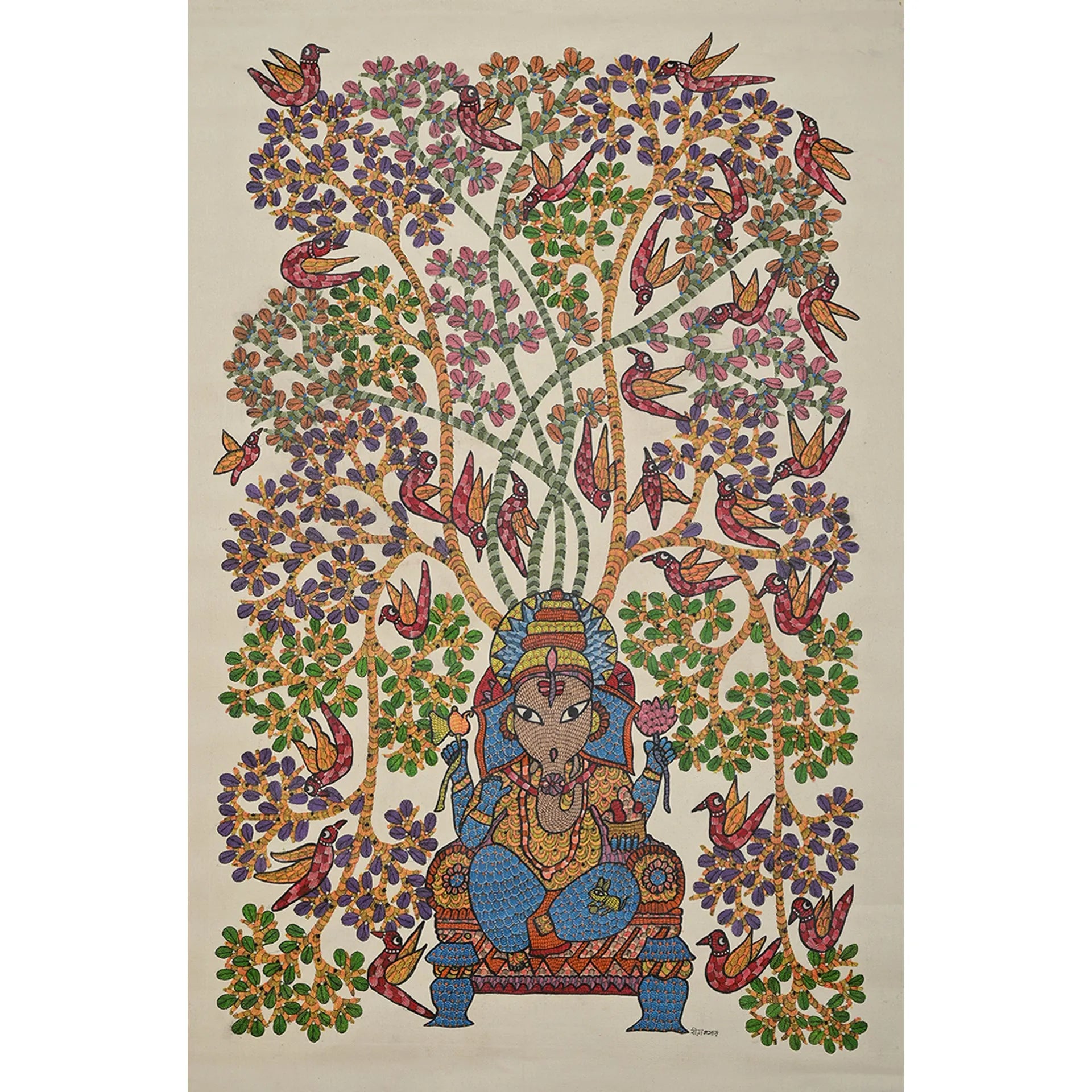 Gond - Ganesha Under Tree of Life