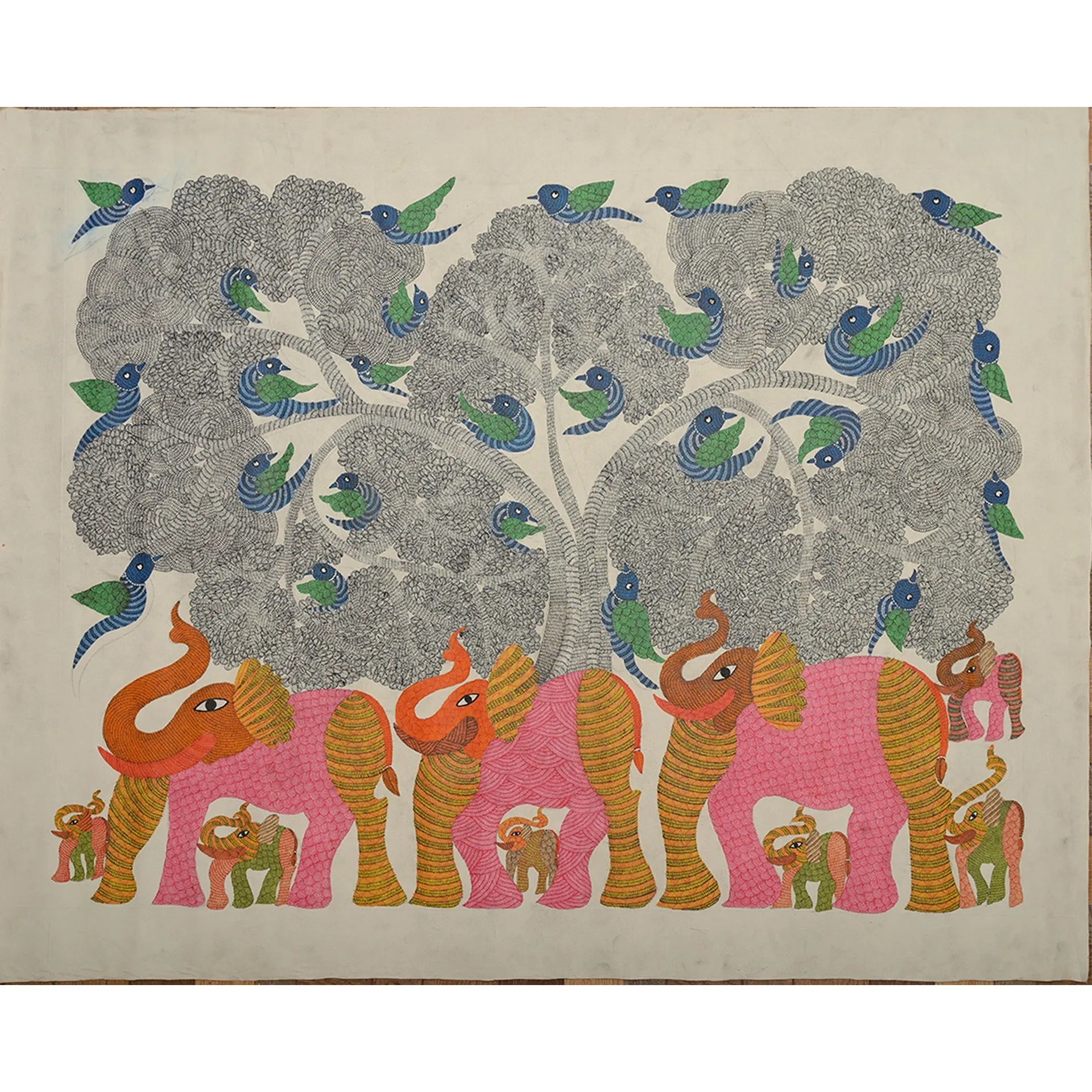 Gond - Elephants Under Banyan Tree – Followers of Fixed Path