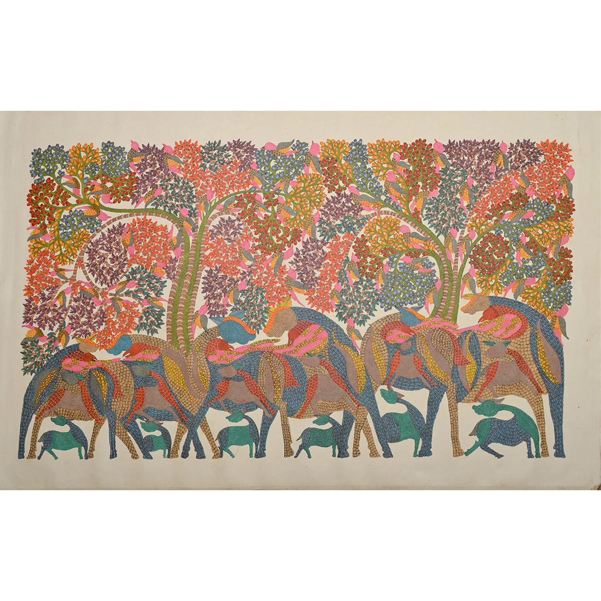 Gond - Herd of Deers Under Tree of Life