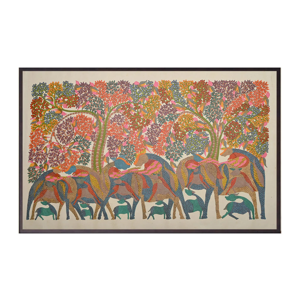 Gond - Herd of Deers Under Tree of Life