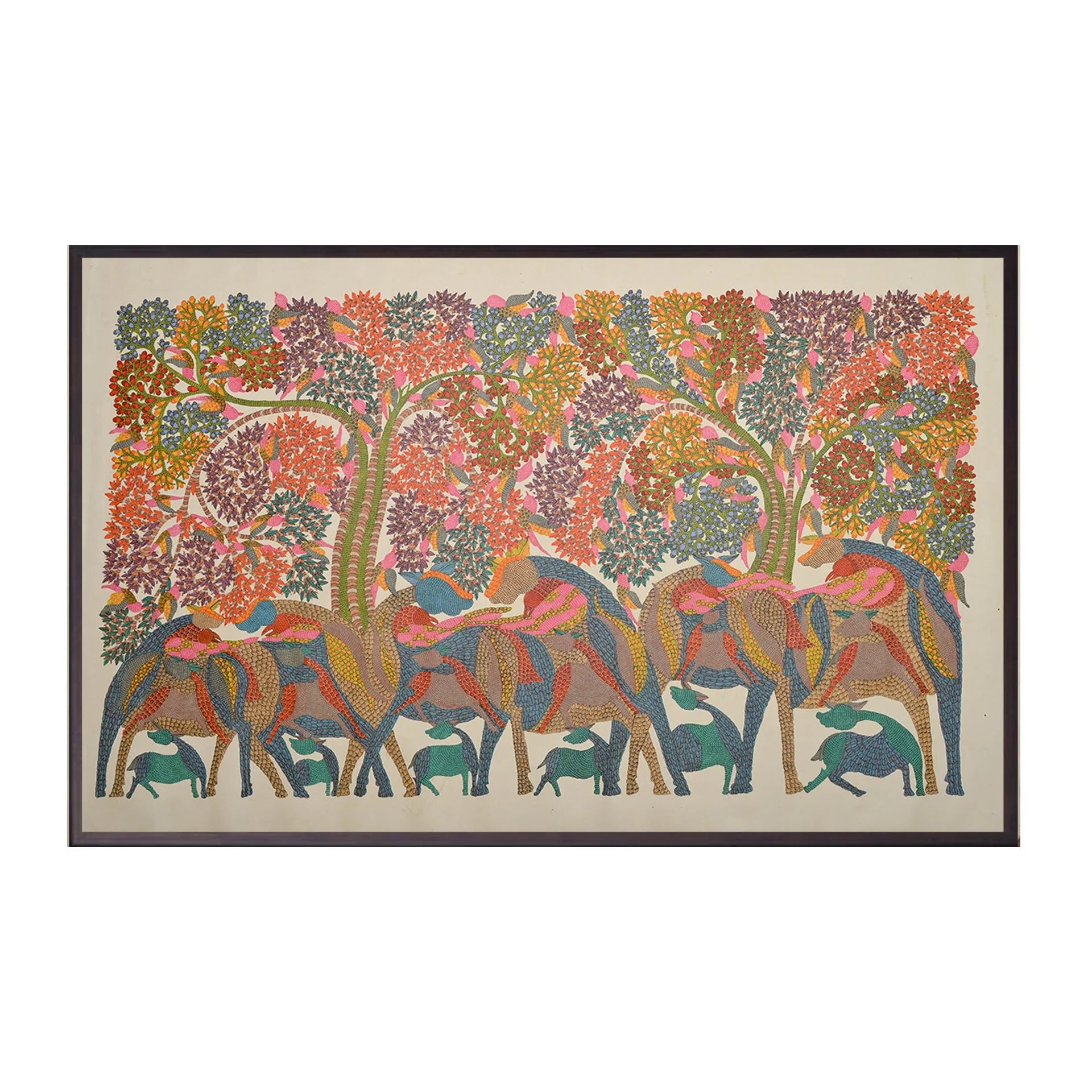 Gond - Herd of Deers Under Tree of Life
