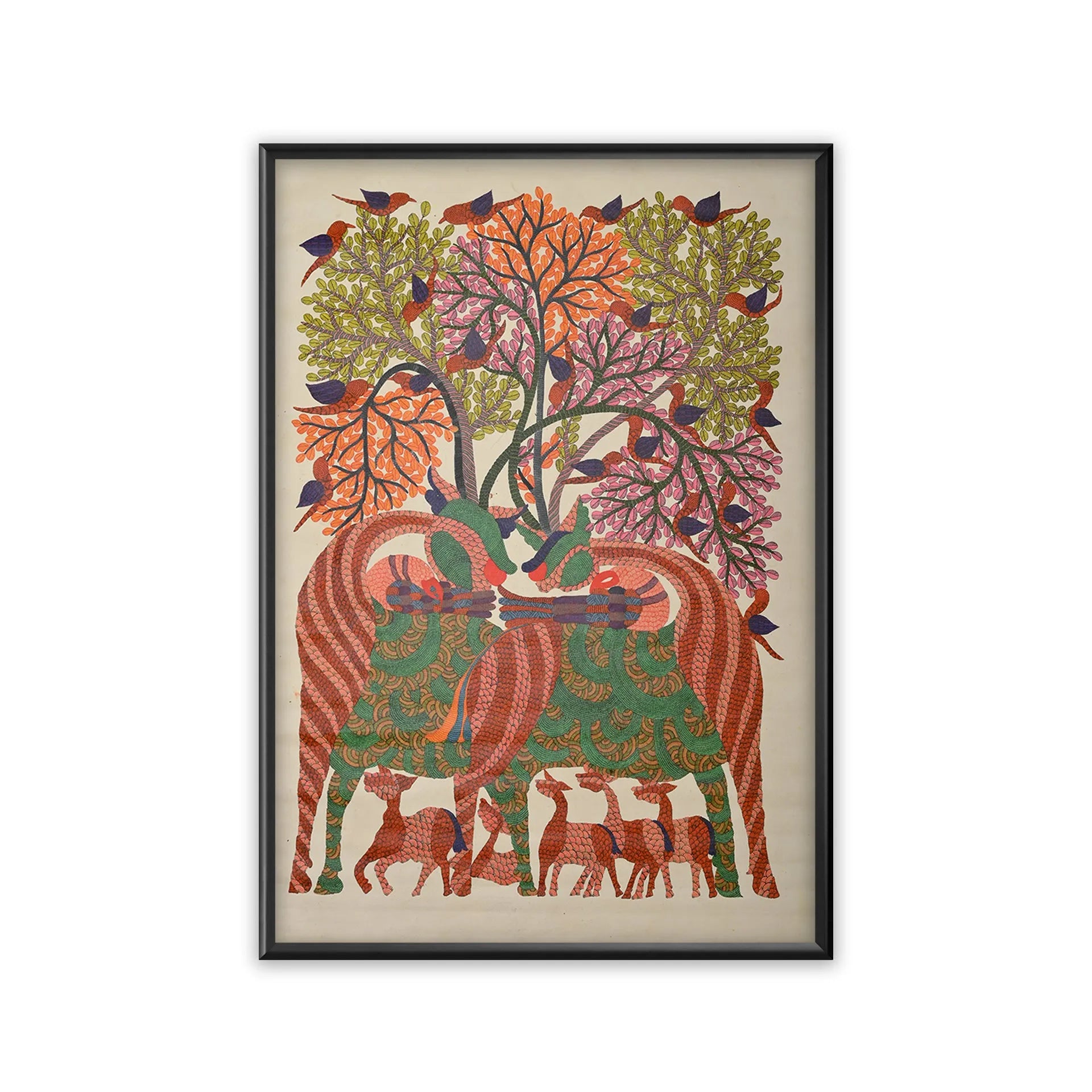 Gond - Herd of Deers Under Tree of Life