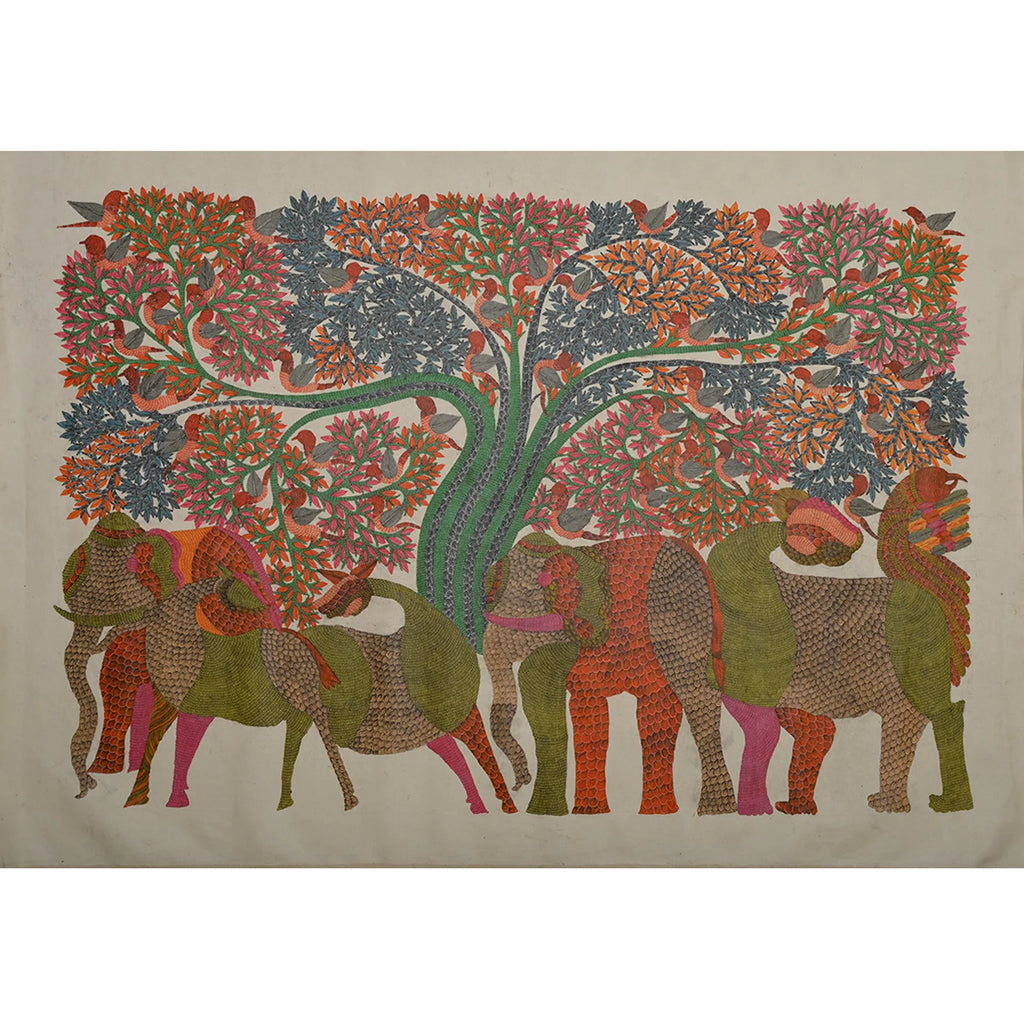 Gond - Herd of Deers Under Tree of Life