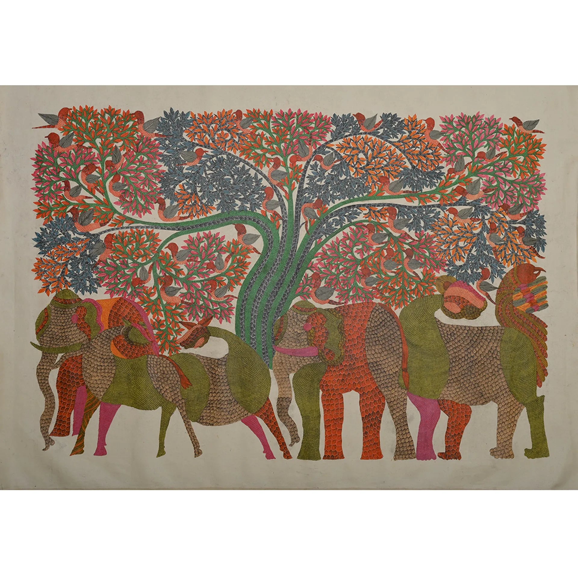 Gond - Herd of Deers Under Tree of Life