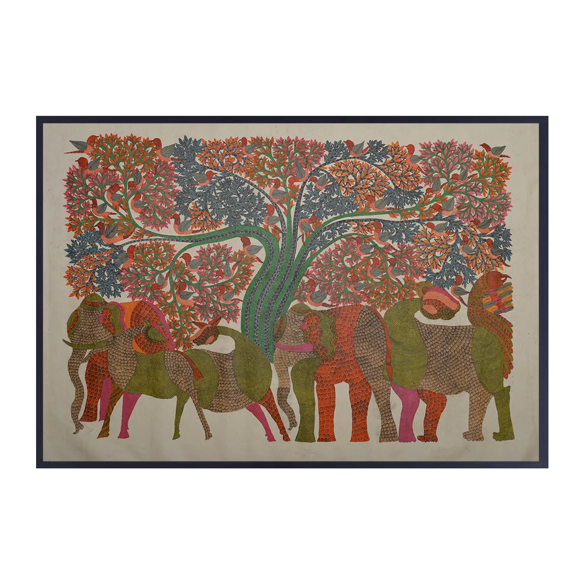Gond - Herd of Deers Under Tree of Life