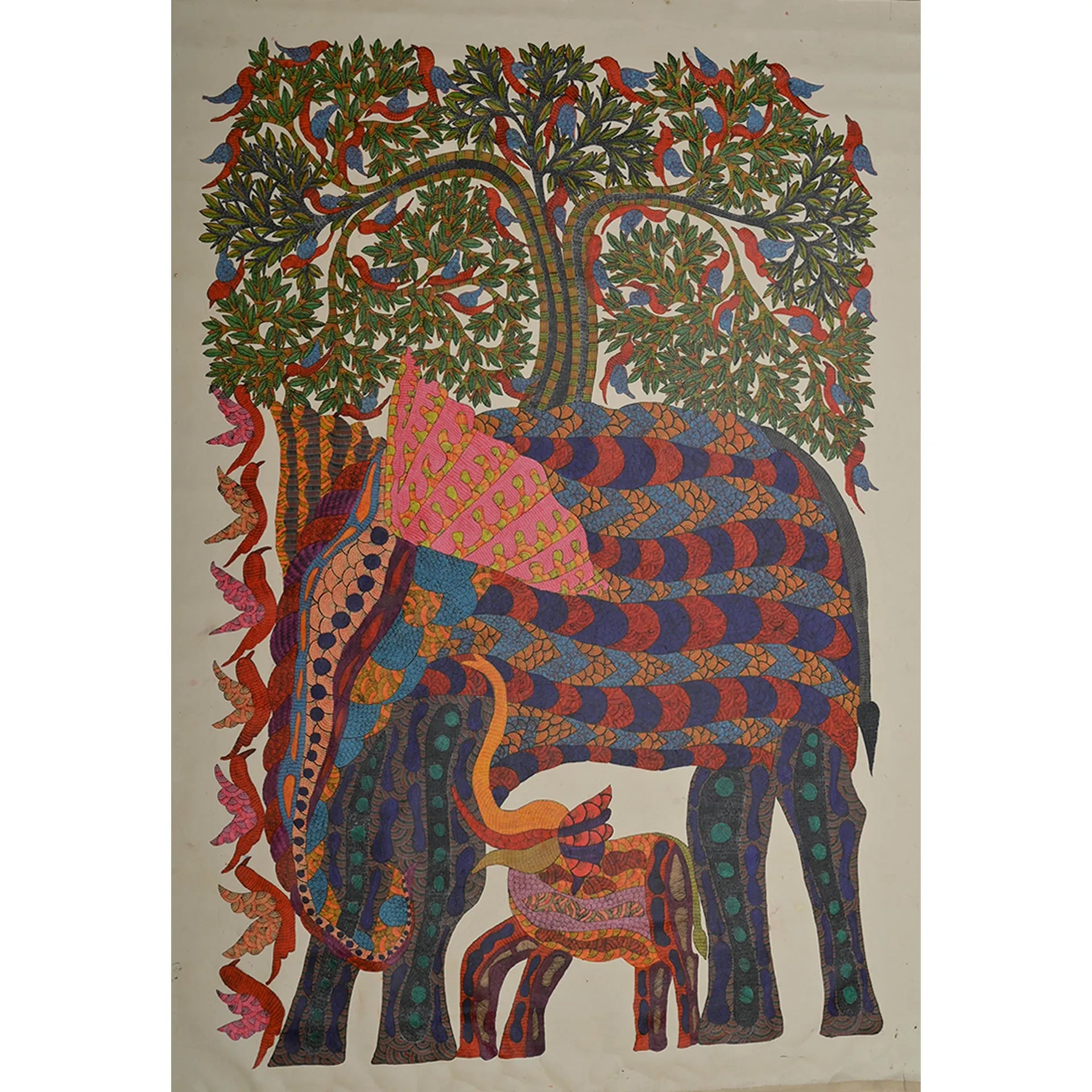 Gond - Elephants and Its Cub
