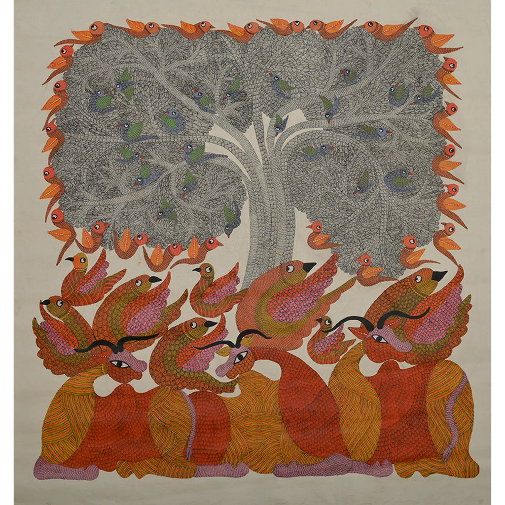 Gond - Animals Under Tree of Life