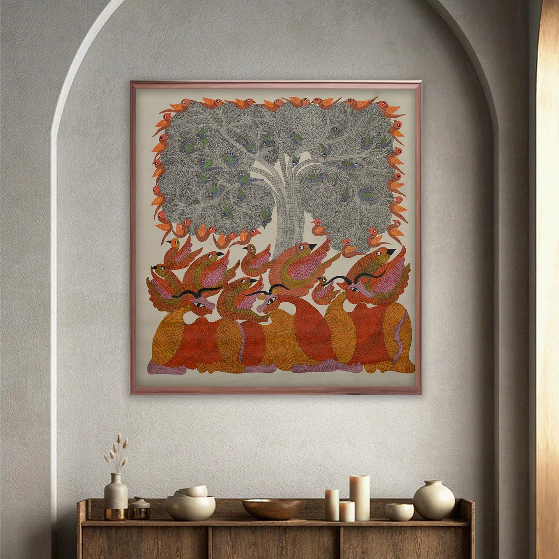 Gond - Animals Under Tree of Life