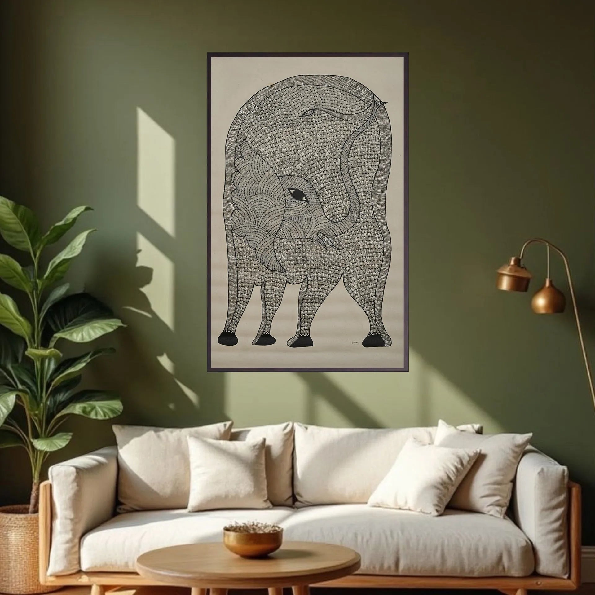 Gond - Elephant as Gaura Ji