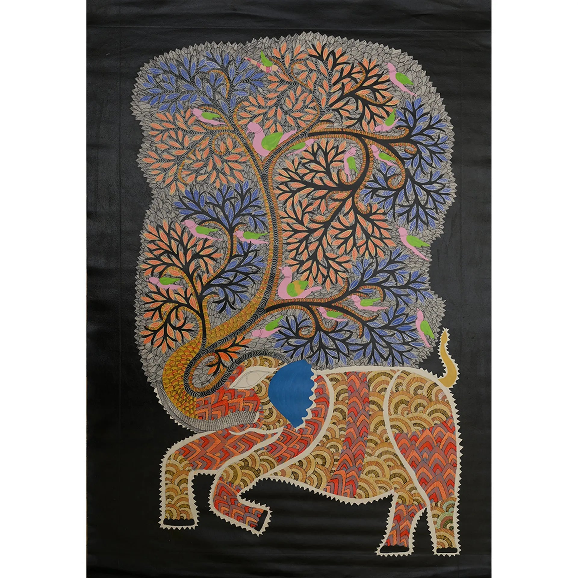 Gond - Elephant Under Tree of Life