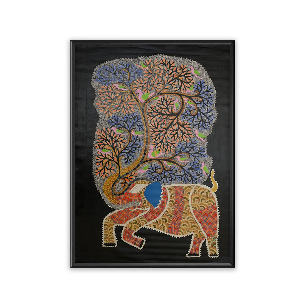 Gond - Elephant Under Tree of Life