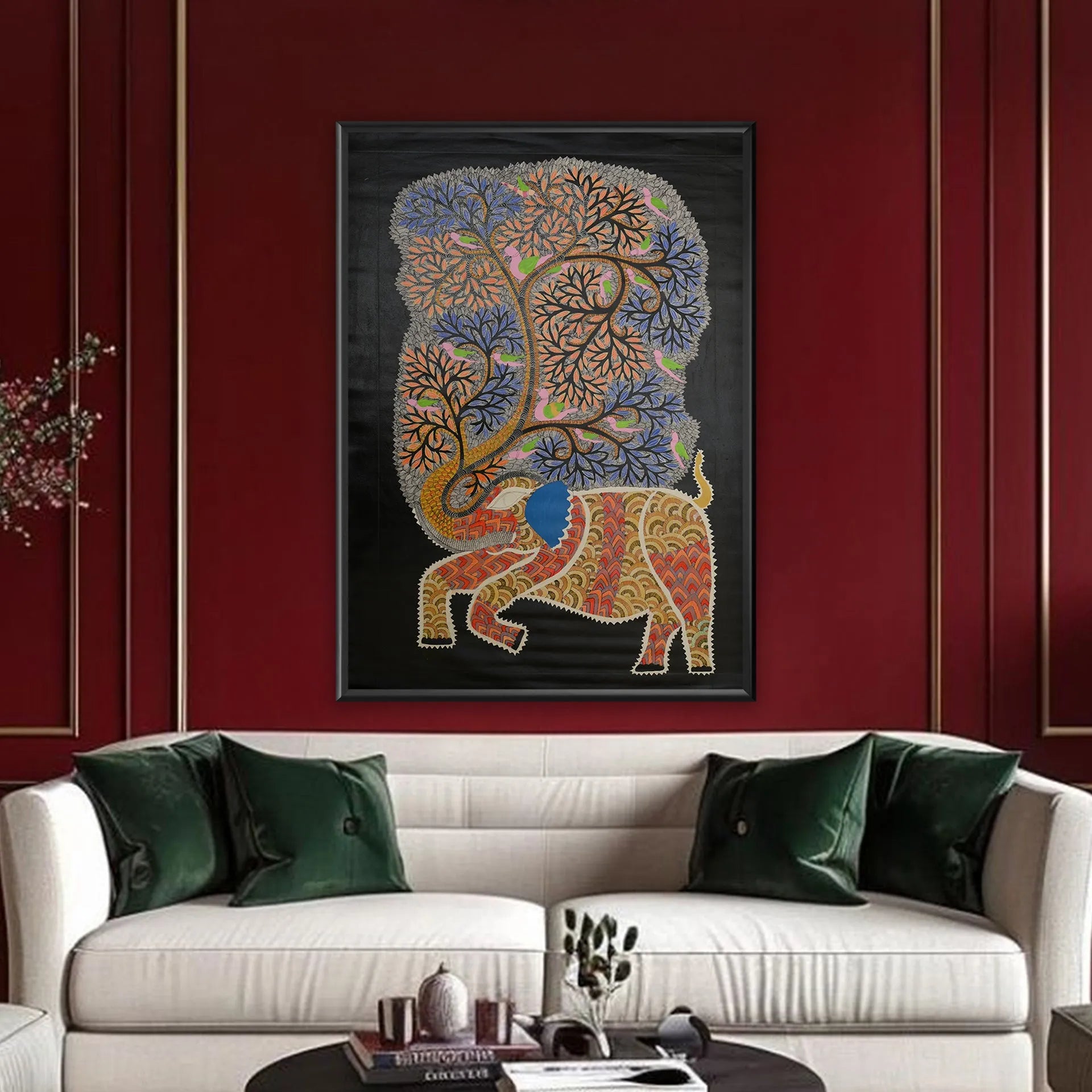 Gond - Elephant Under Tree of Life