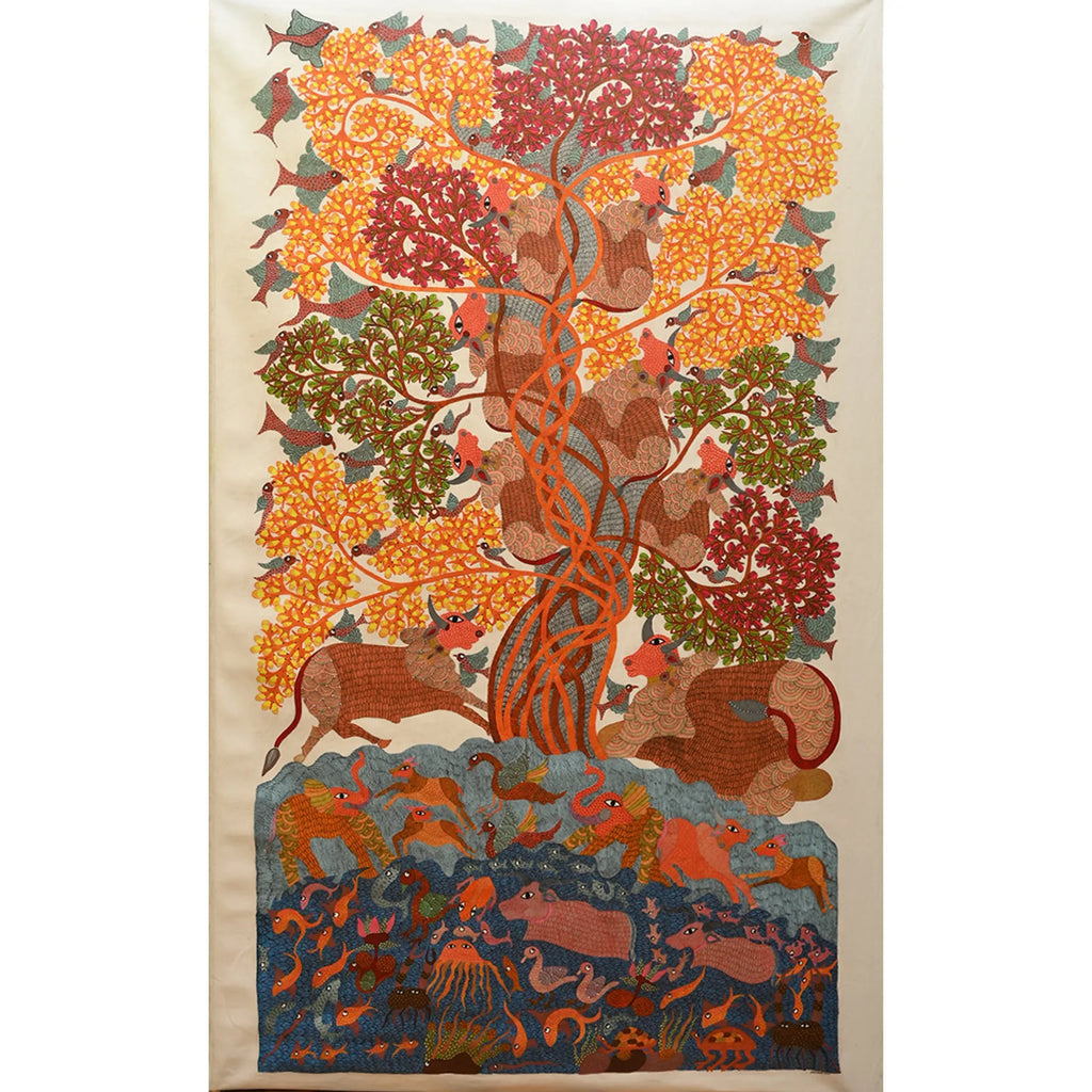 Gond - Animals Under Tree of Life