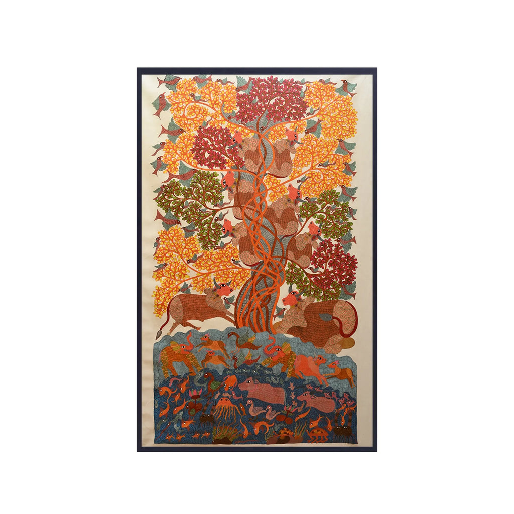 Gond - Animals Under Tree of Life