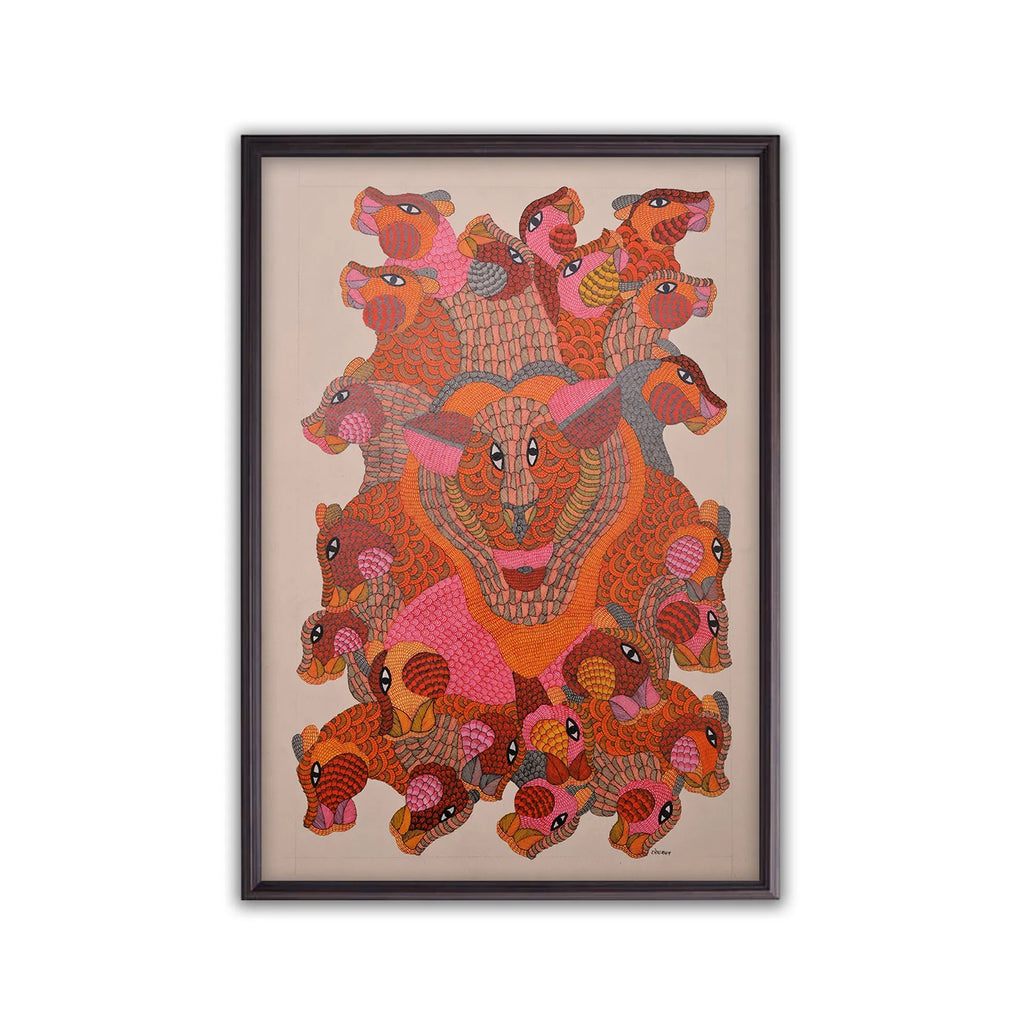 Gond - Baghwana Devta and Pack of Tigers