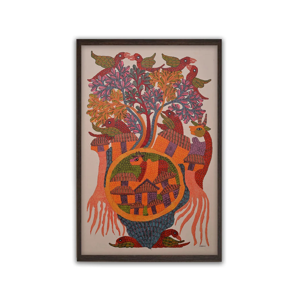 Gond - Village and Tree of Life