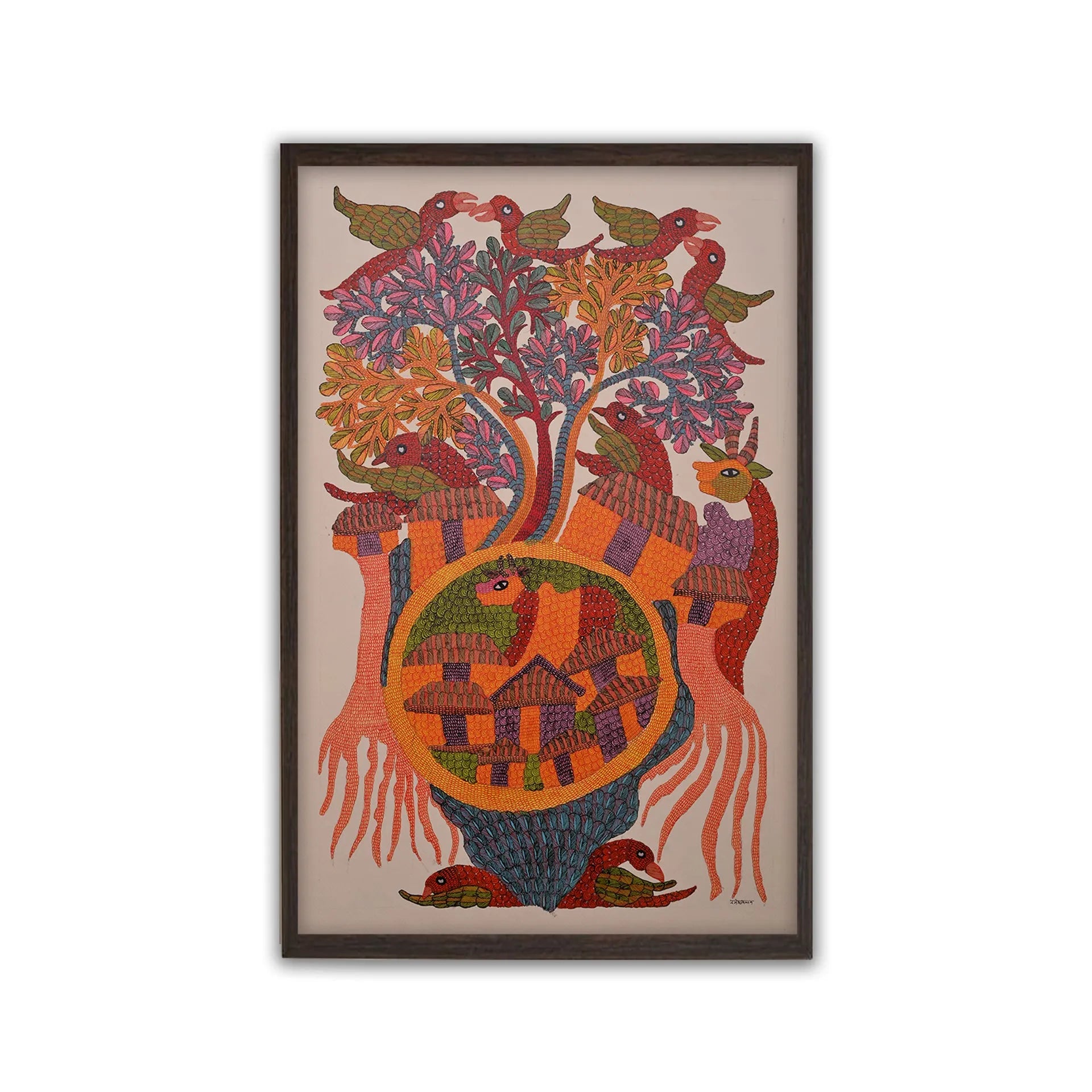 Gond - Village and Tree of Life
