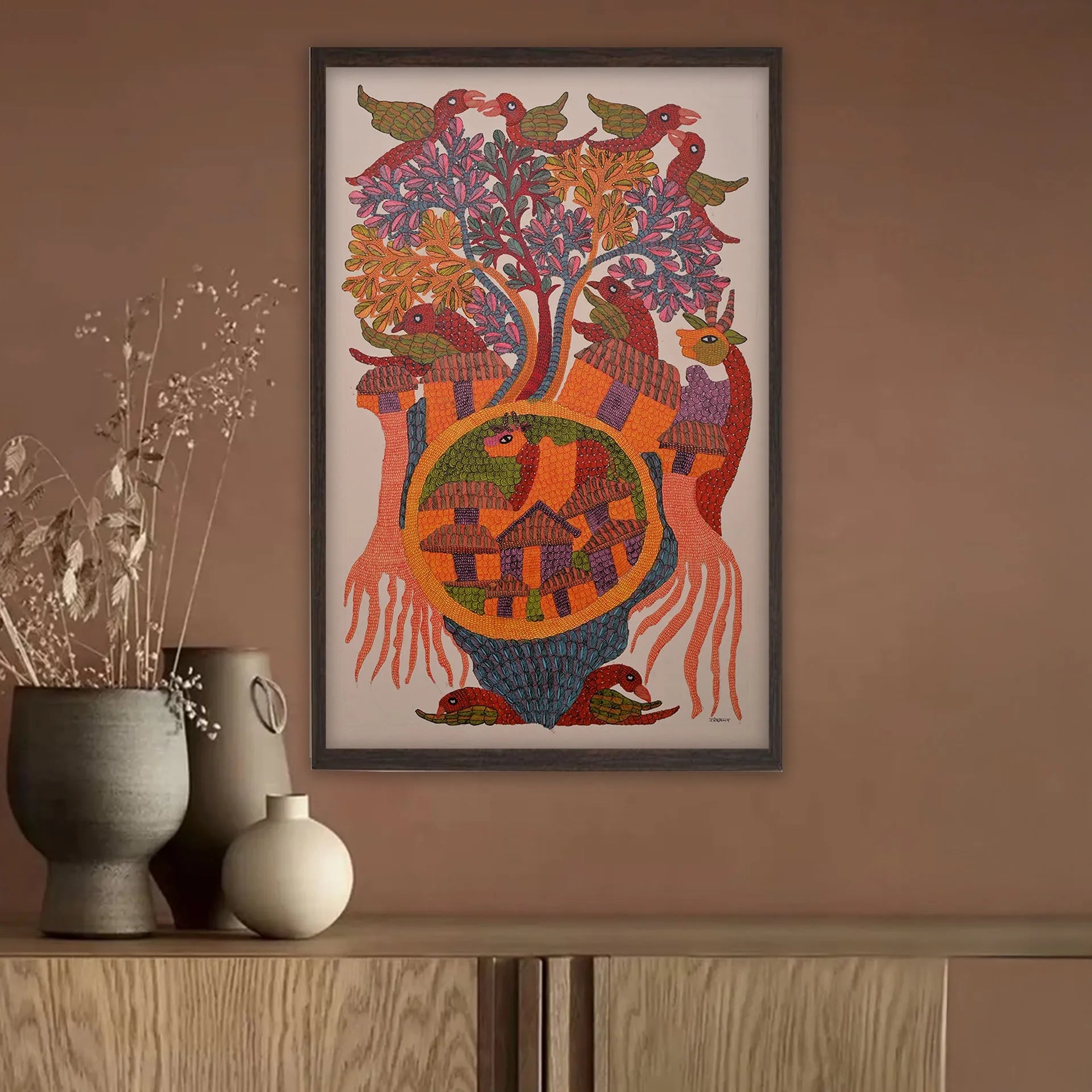 Gond - Village and Tree of Life