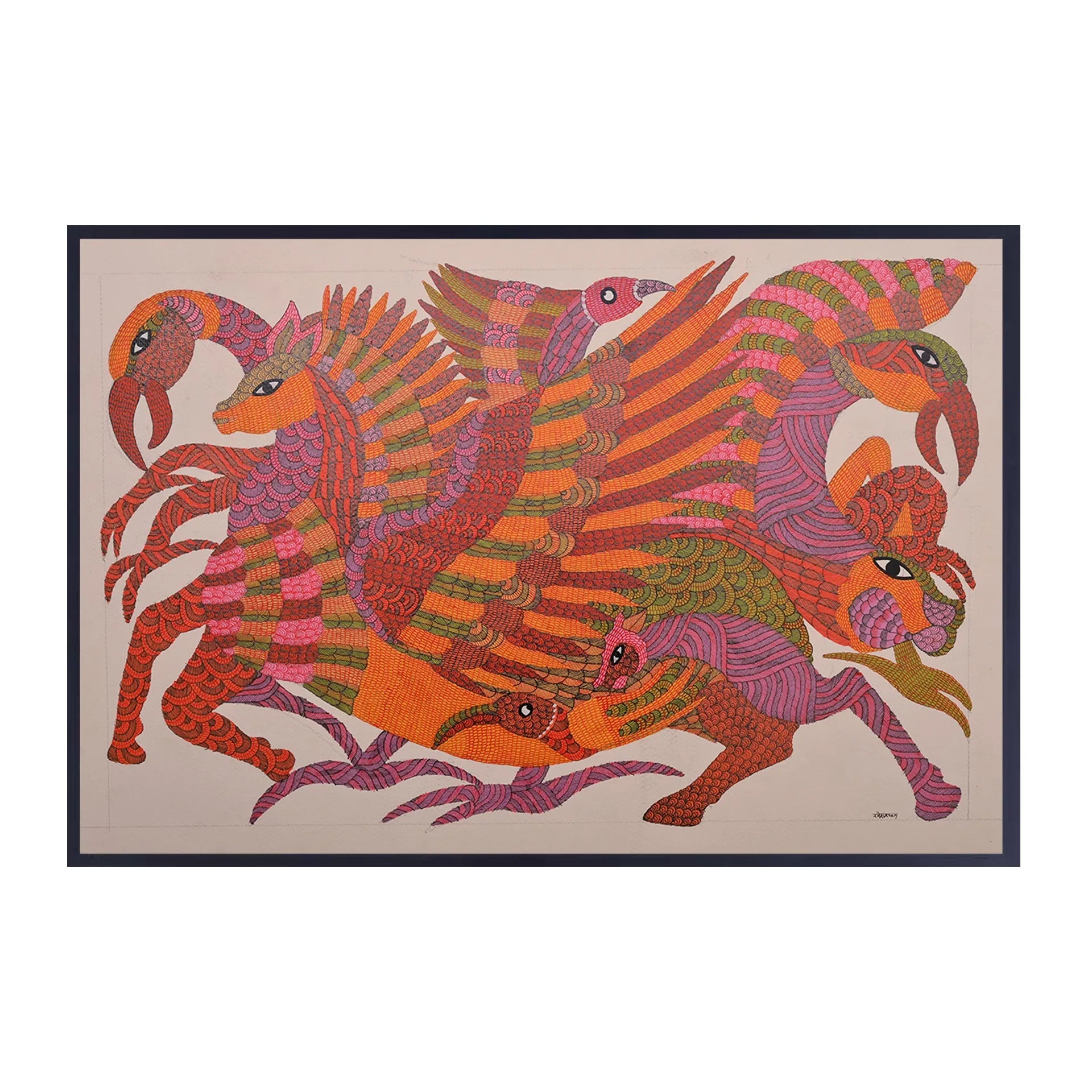 Gond - The Mythical Birds and Horse