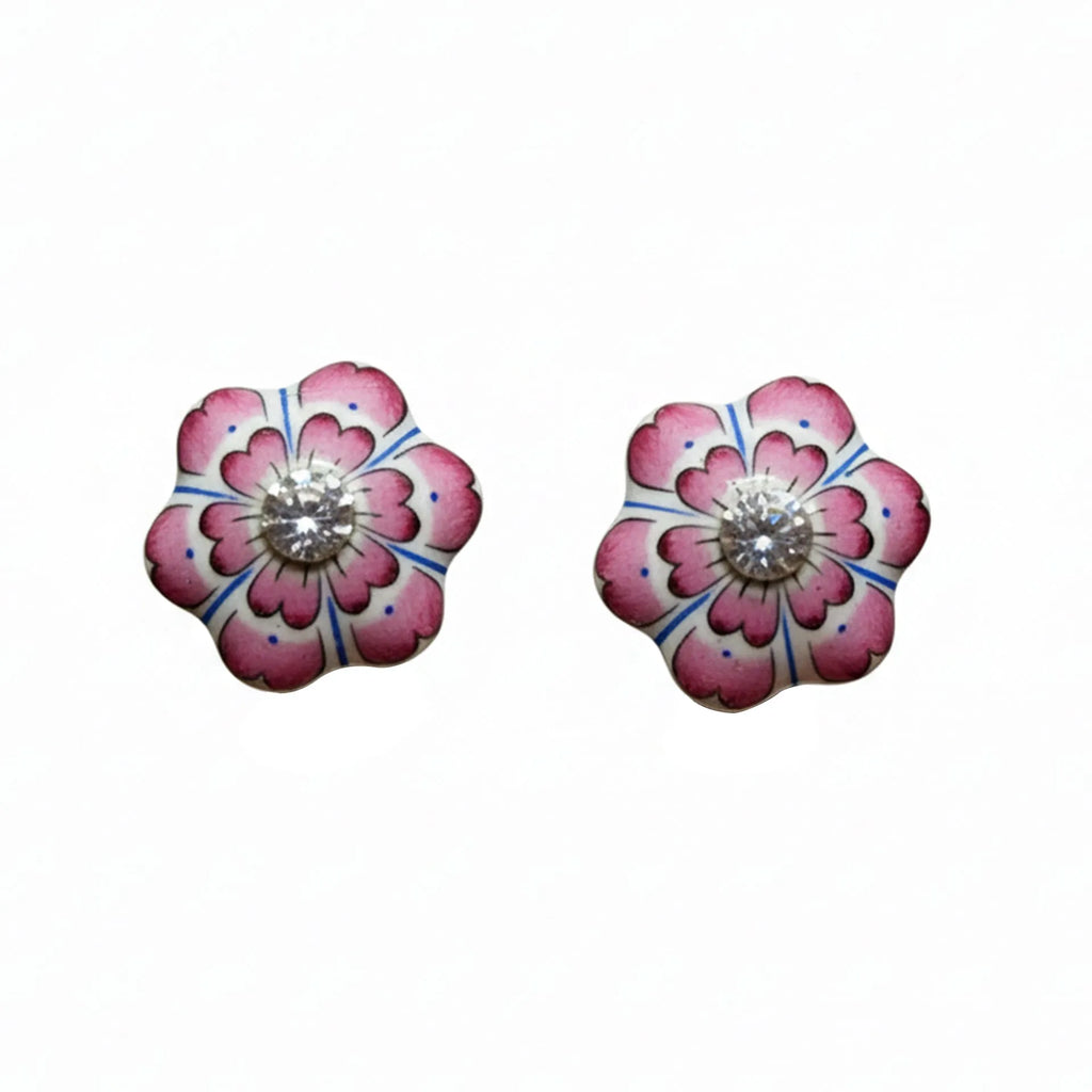 Gulabi Meenakari - Ear Ring