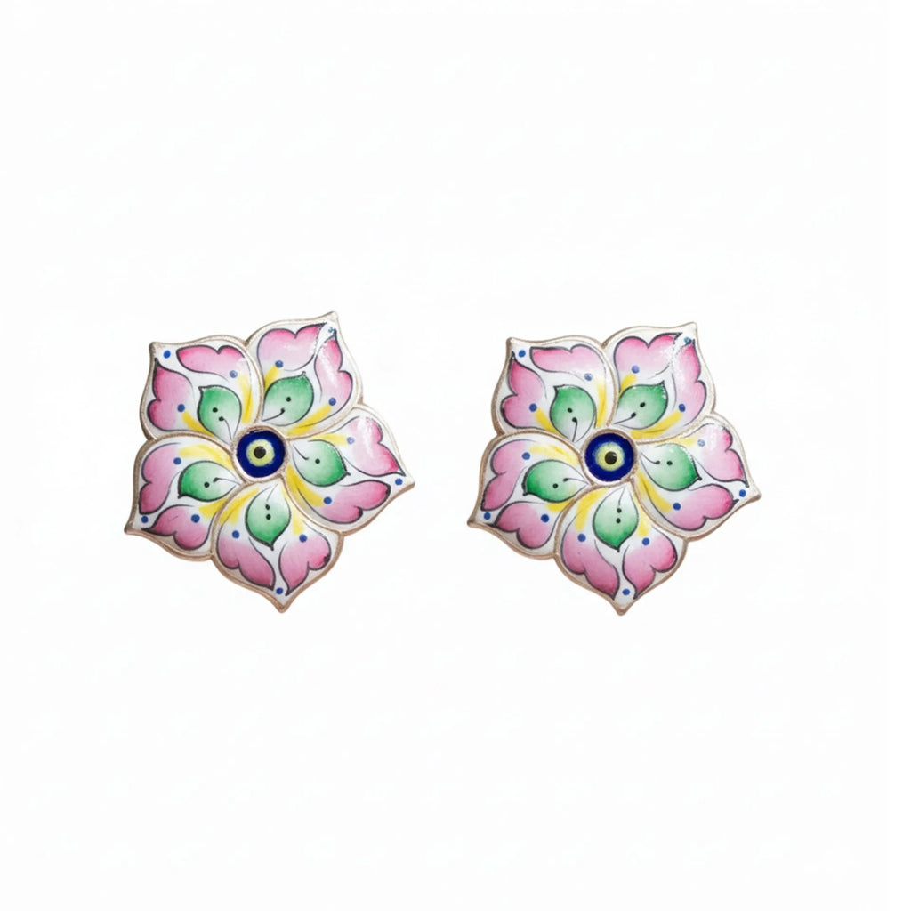 Gulabi Meenakari - Ear Ring