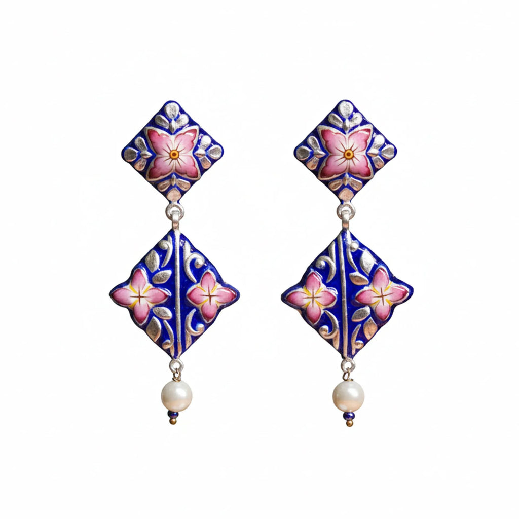 Gulabi Meenakari - Ear Ring