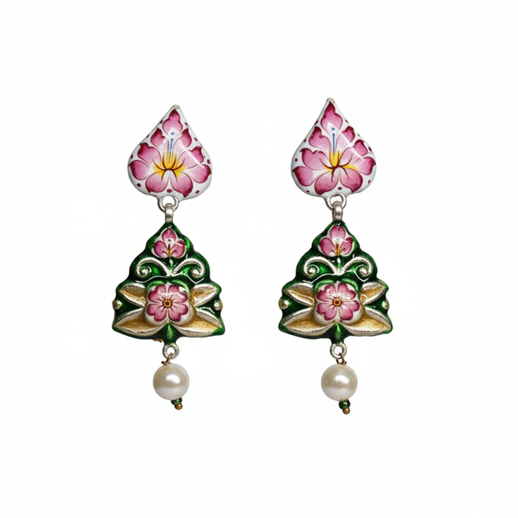 Gulabi Meenakari - Ear Ring