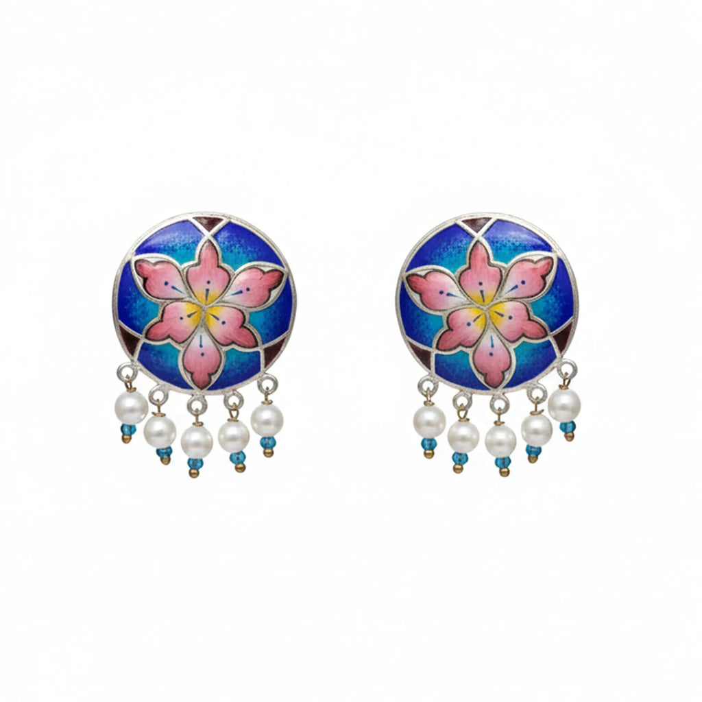 Gulabi Meenakari - Ear Ring