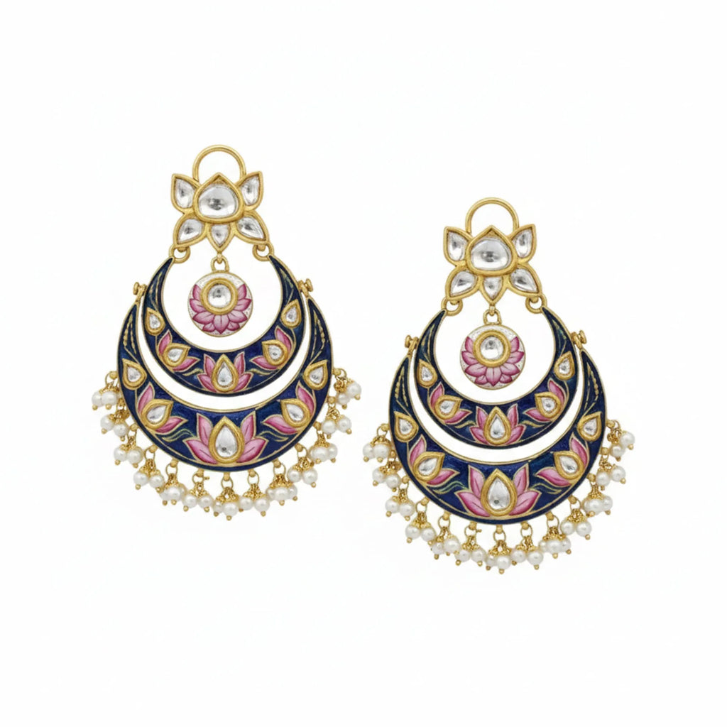 Gulabi Meenakari - Ear Ring