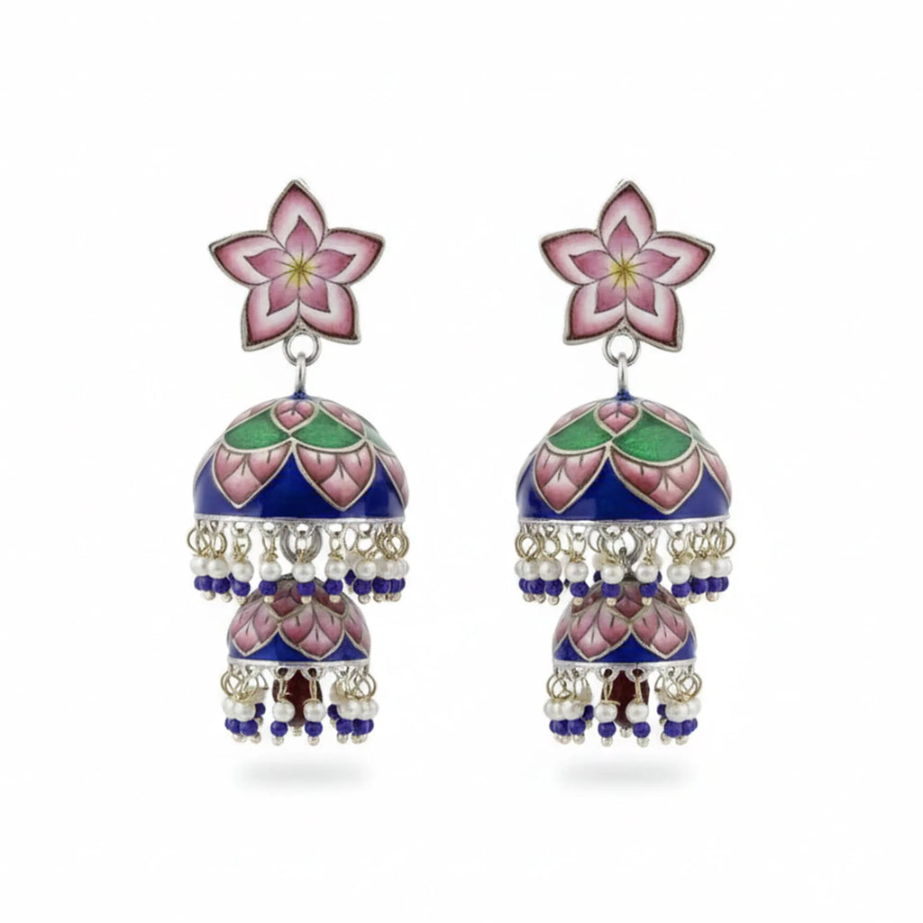 Gulabi Meenakari - Ear Ring