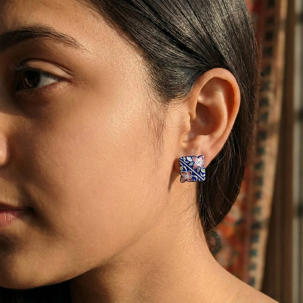 Gulabi Meenakari - Ear Ring